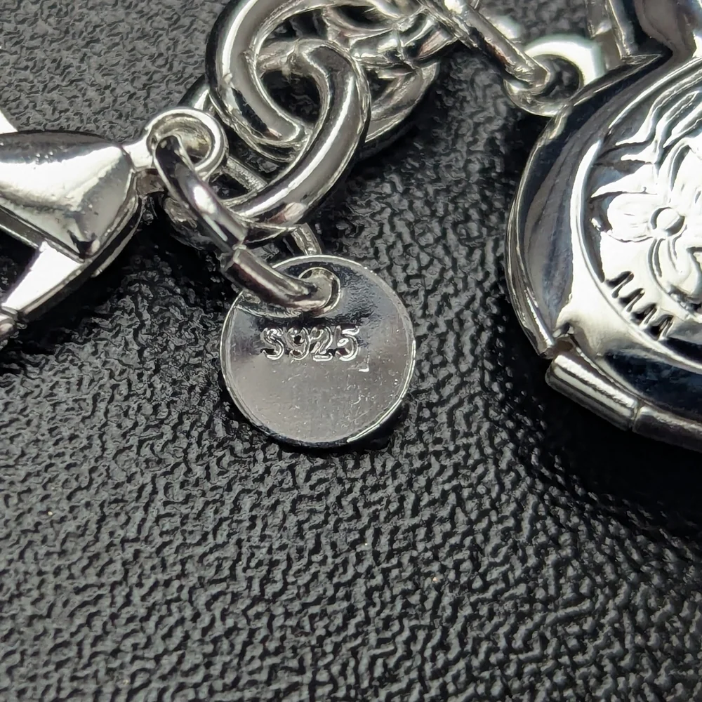 Elegant Silver Heart Charm Bracelet
